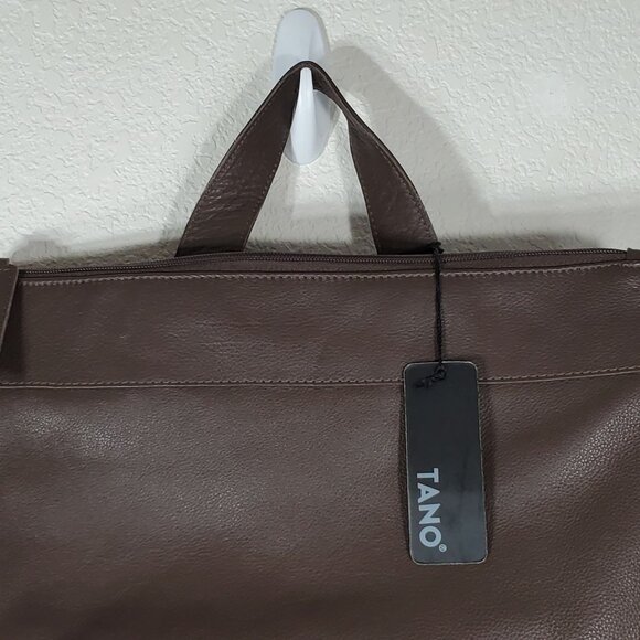 NWT Tano Brown Italian Leather Backpack With Adjustable Straps & Top Handle - Picture 3 of 14